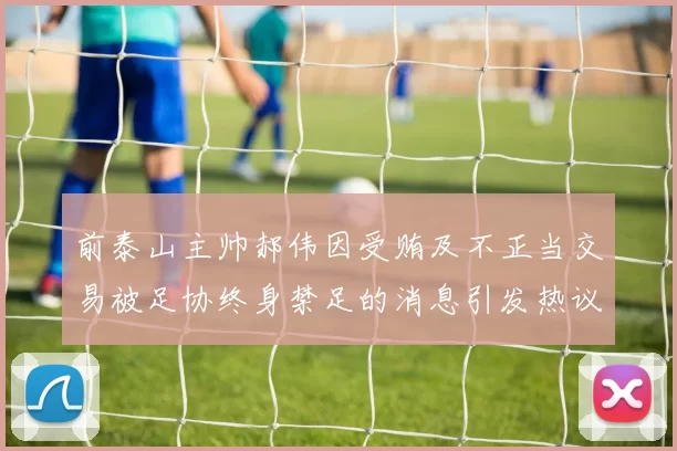 前泰山主帅郝伟因受贿及不正当交易被足协终身禁足的消息引发热议